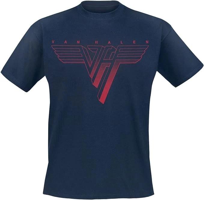 Authentic Van Halen Classic Red Logo T-Shirt Navy S M L XL 2XL NEW 4XL