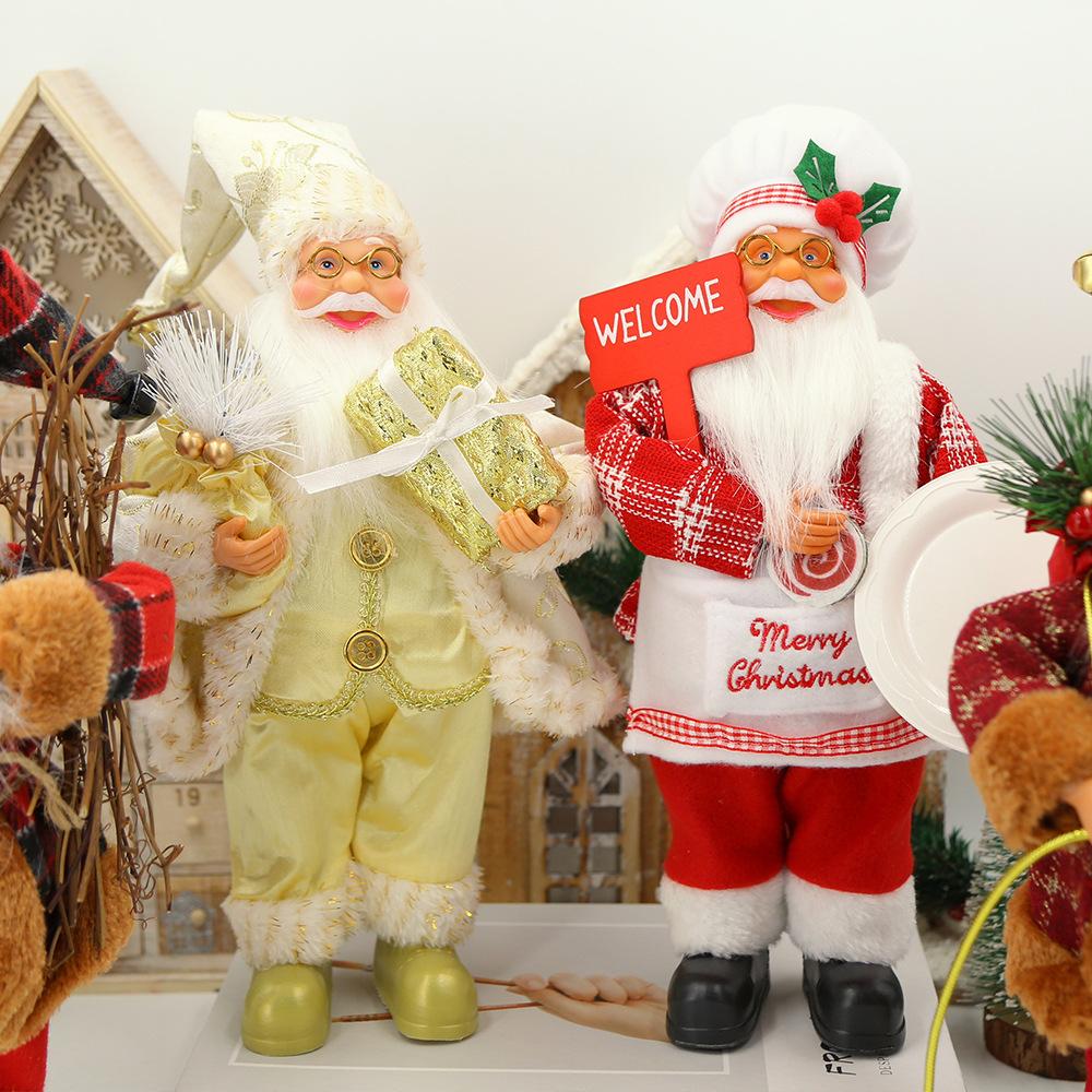30cm Christmas Decoration for Home Santa Claus Doll Navidad Party Decor Xmas Ornaments New Year Gift