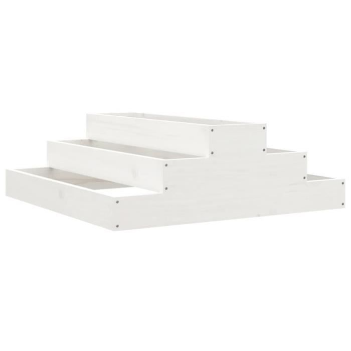 VidaXL Jardinière Blanc 80x80x27 cm Bois massif de pin 823893