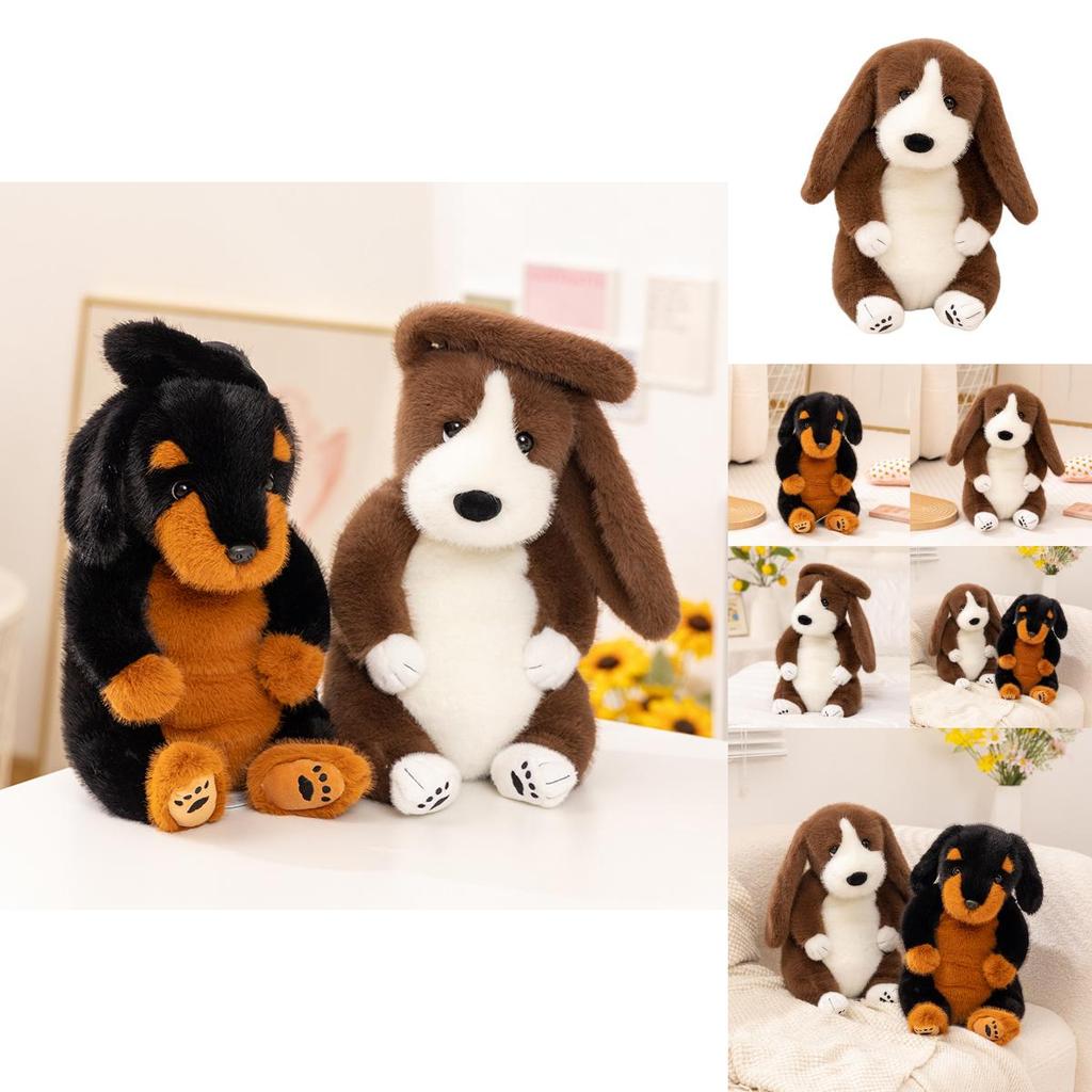 Plüsch Basset Hound und Rottweiler Hunde mit weicher PP-Baumwollfüllung für Kinder Spielzimmer Dekoration