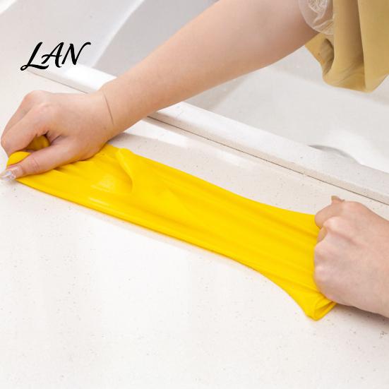 Heavy Duty PVC Gloves for Cleaning 2PCS Household Gloves, Reusable Waterproof Thickened Work Extended Flexible Food Preparation Wristband Multi