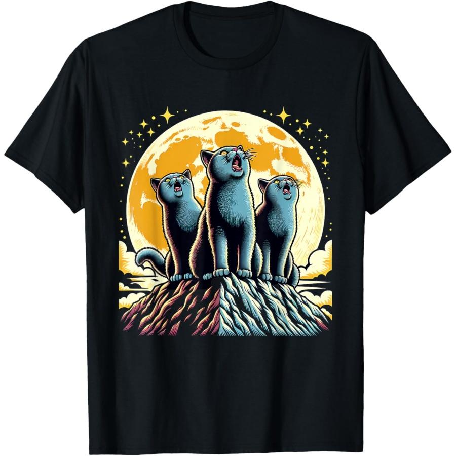 Howling At The Moon British Shorthair Cat T-Shirt(1) S