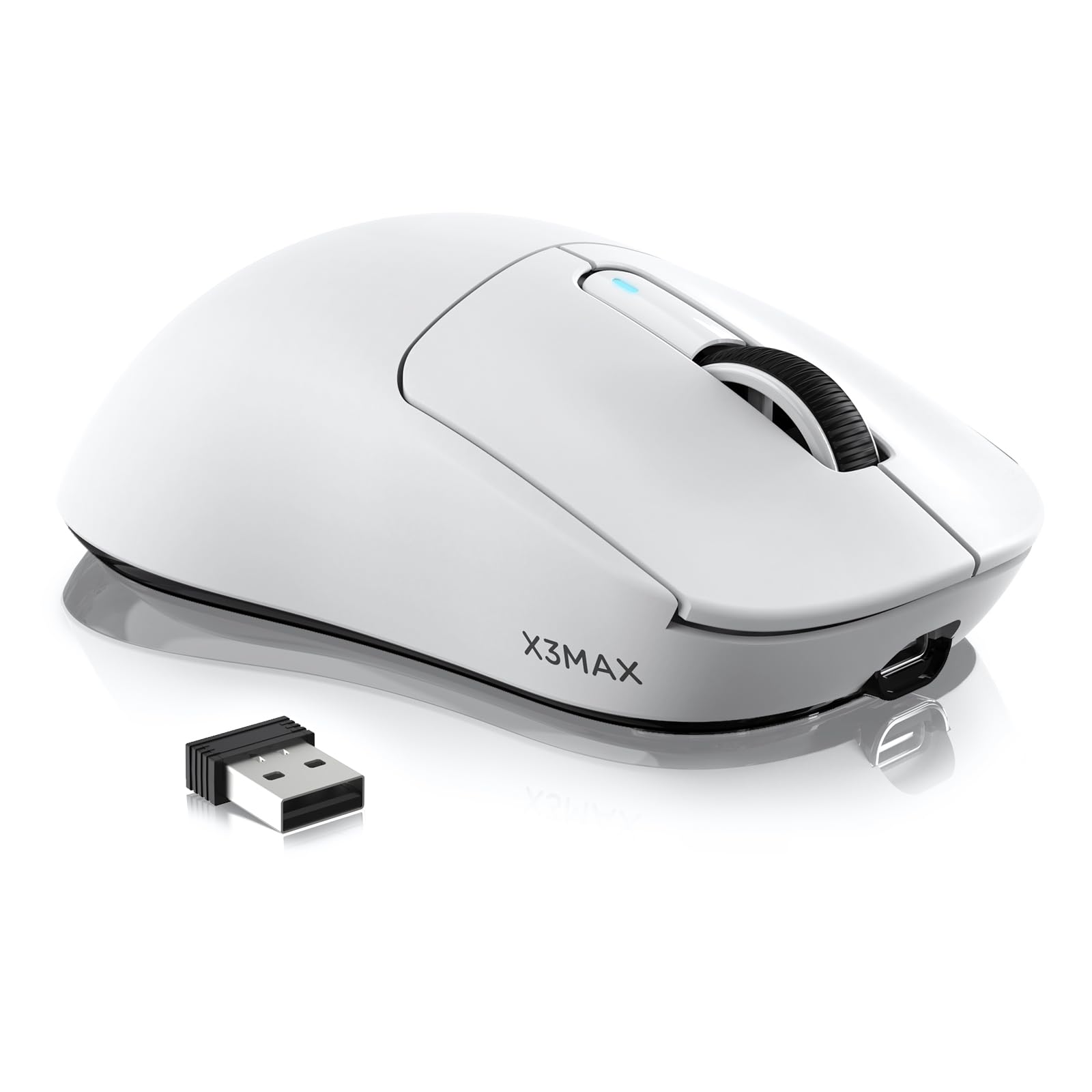 

SHARK X3Max Gaming Lightweight PAW3950 42000 DPI Cloud Driver New Fast Click 100 Million Click Ergonomic FPS Medium Office White A.JAZZxATTACK Mouse, білий