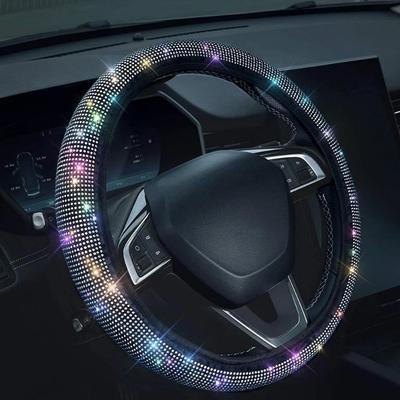 38cm Car Steering Wheel Cover Universal Bling Bling Diamond Rhinestones Elasticity Interior Car Accessories for Four Seasons