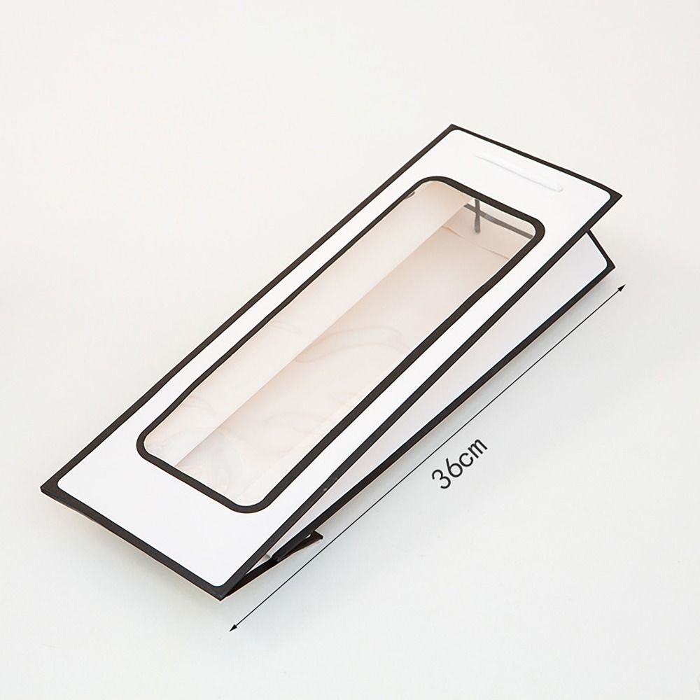 Translucent Kraft Paper Bag with Windows Red Wine Gift Bag Solid Packaging Handbag  Wedding