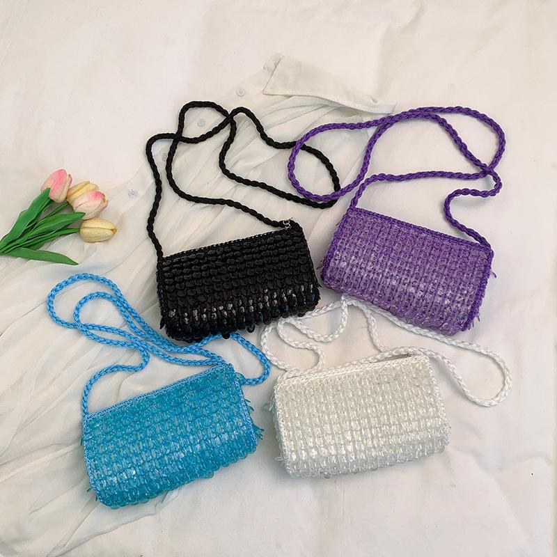 Summer small bag 2025 new Mori sweet girl fashion niche single shoulder hollow crossbody plastic woven bag