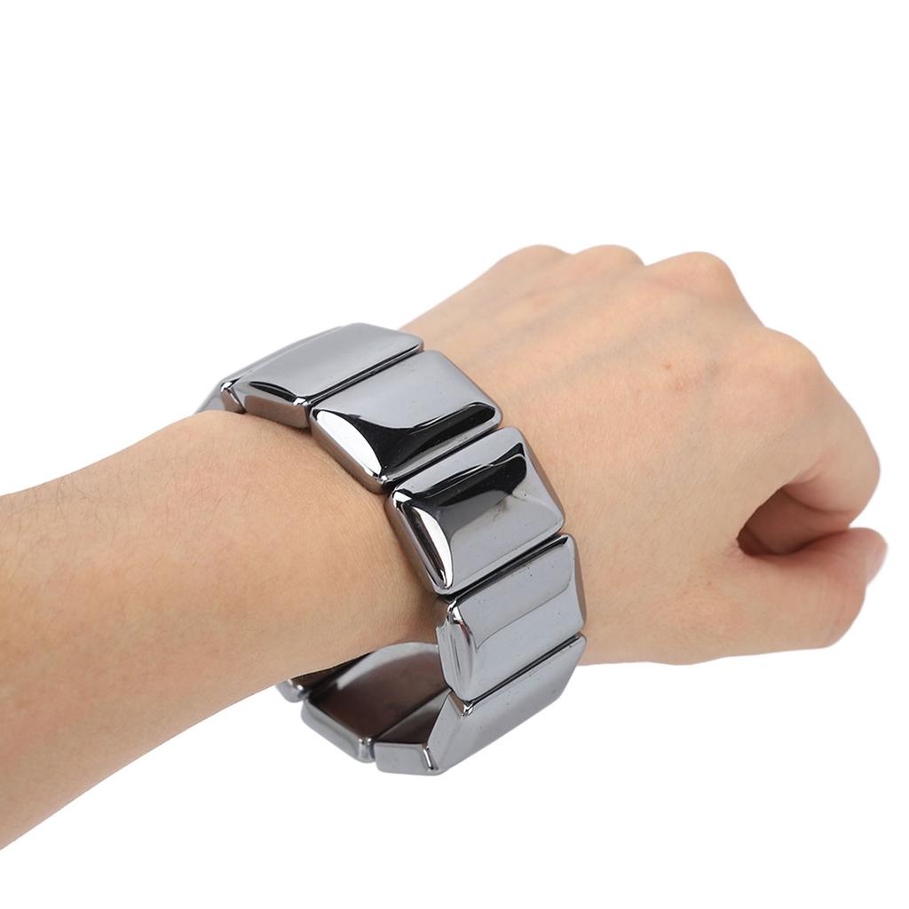 Bransoletka Terahertzowa dla Kobiet Mężczyzn Łagodzi Stres Eliminuje Zmęczenie Prostokątne Koraliki Bangle z Energią Terahertzową