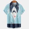 1116 Cool Cute Shark 1D Print Pattern Men's Shirt Street Casual Men's Shirt