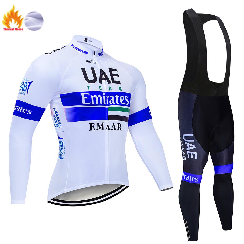 2026 Winter Warm Cycling Clothing Set Fleece Men's UAE Winter Cycling Sets Warm Long-sleeved Suit Soad Bike Bicycle Overalls Riding Suit