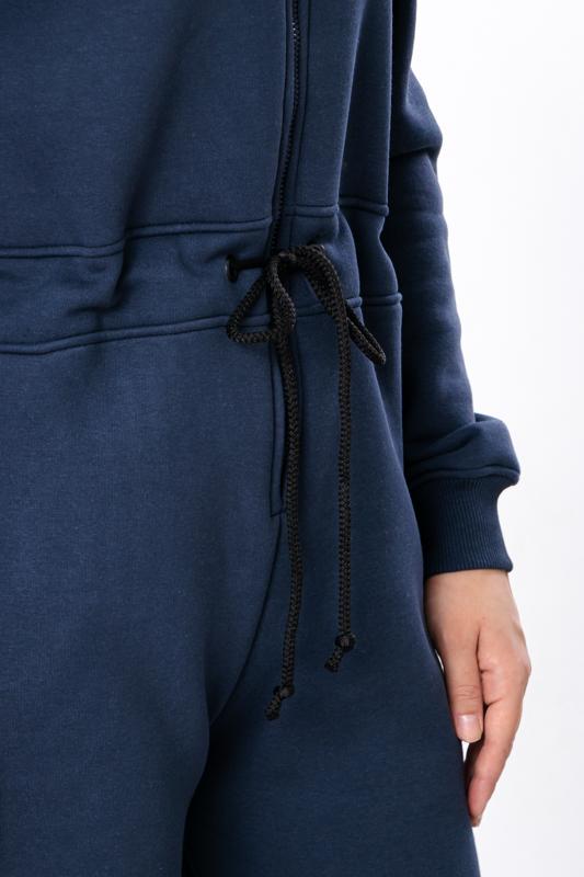Jumpsuit – Women's Warm Zip-Up with Stand Collar & Waist Tie, Winter 8443-025 HC