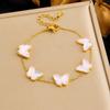 Gold Butterfly Shell Pendant Bracelet For Women Dainty Jewelry