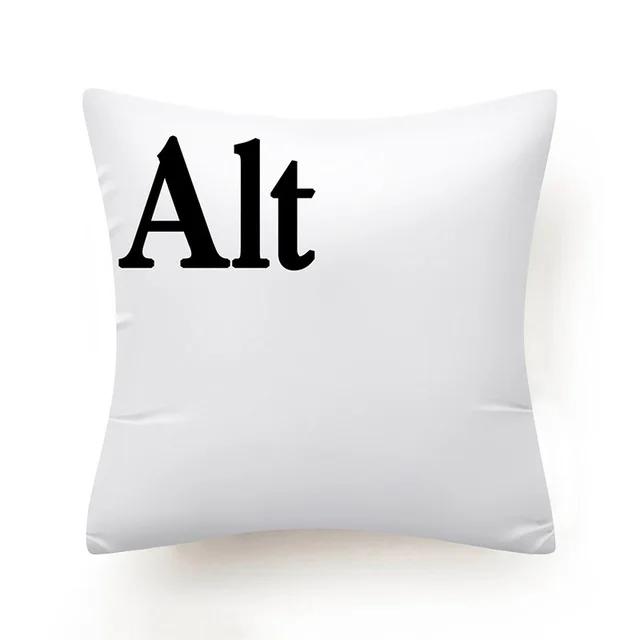 Keyboard Jeanette Alt Del Ctrl Letter Pattern Hug Cushion Cover Black and White Home Decor Home Car Comfort Cushion Cover    ...