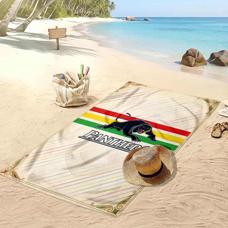 Penrith Panthers Print Beach Towel Soft Portable Quick?dry Towel For Pool Summer Vacation Outdoor Sport