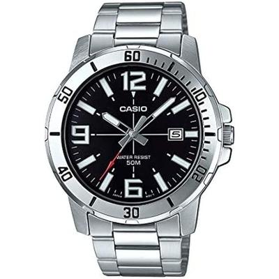 Casio MTP-VD01D-1BV Men's Casual Analog Sport Watch Stainless Steel Black Dial