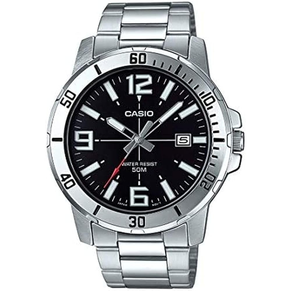 Casio MTP-VD01D-1BV Men s Casual Analog Sport Watch Stainless Steel Black Dial