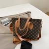 Women's Vintage Geometric Print Shoulder Bag   Lightweight PU Handbag with Detachable Strap & Zipper for Daily Use Crossbody Bag