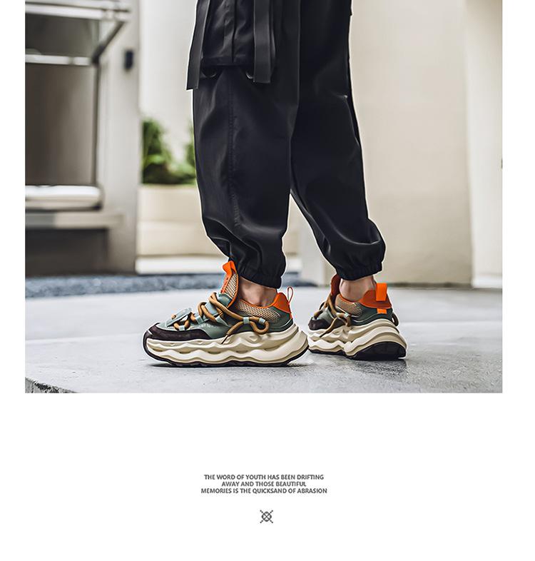 Men's 2024 Trendy Breathable Mesh Sneakers - Casual Sports, Thick Sole, Heightening Dad Shoes