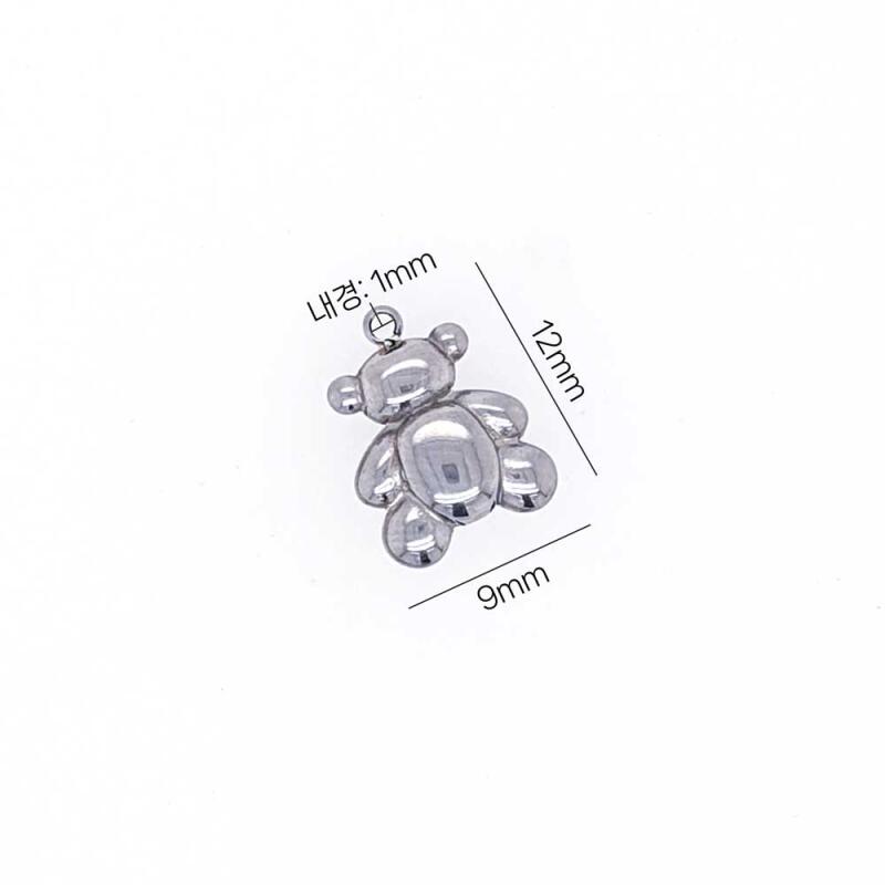 Surgical steel mini bear pendant accessory