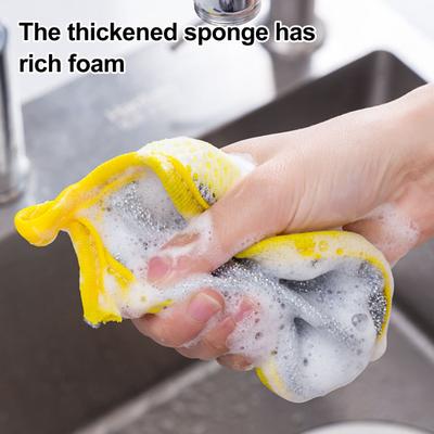 5/10/20Pcs Dishwashing Sponge Good Absorption Performance No Scratches Double-Sided Design Food Residue Cleaner