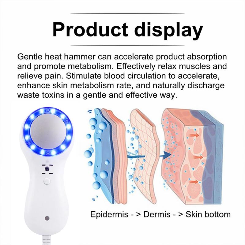 Blue Light Therapy Cold Hammer Facial Skin Massage Machine Cryotherapy Ice Healing Face Care Massager Beauty Lifting Skin Care