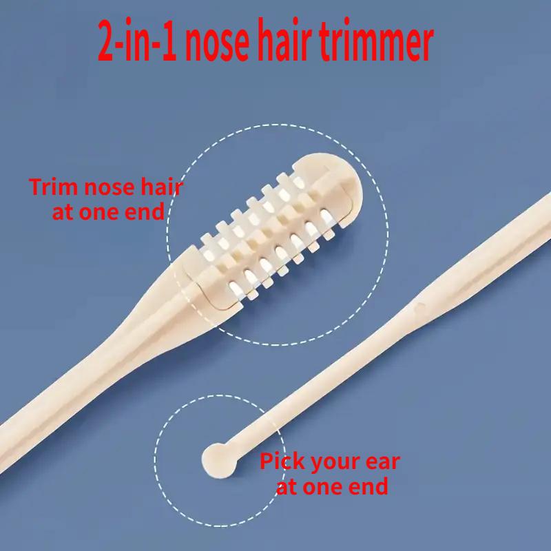2/4pcs 2-In-1 Nose Hair Trimmer 360 Degrees Rotating Nose Hair Cutter Double Sided Blades Nose Hair Remover Tool Stainless Steel Manual Nose