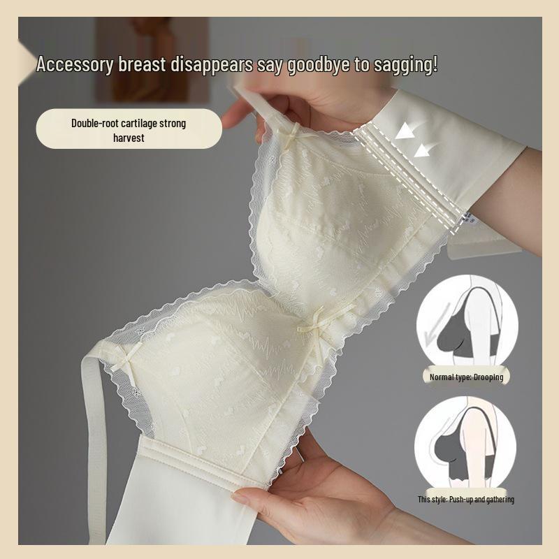Lace Wire-Free Adjustable Bra Set for Small Chest - Anti-Sagging, Side Support