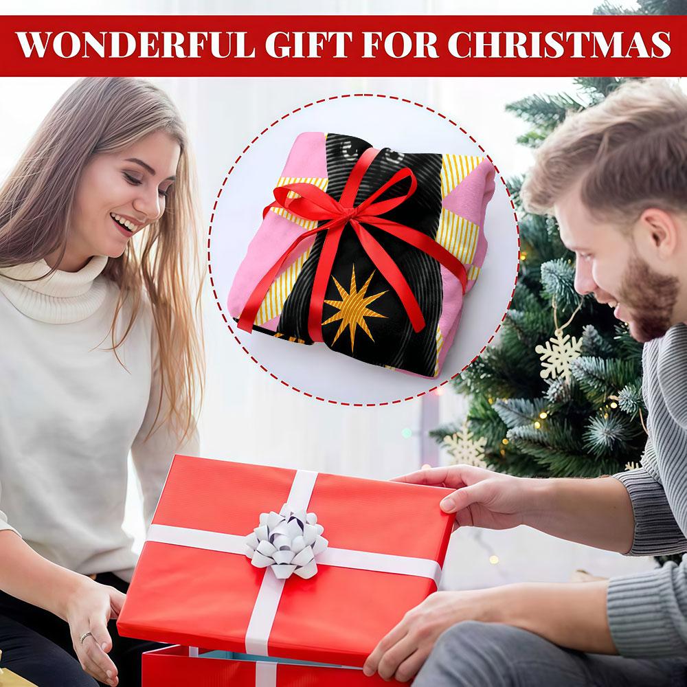 Starburst Black Cat Winter Summer Flannel Blanket Throw Fleece Soft Fuzzy Plush Cozy Fleece Blankets For Sofa Ideal Gifts