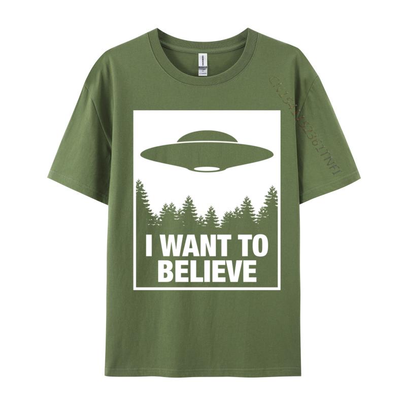 I Want To Believe Ufo Is And Aliens 3 Design Unisexs Plain Tops Tees Crew Neck Tshirts Slim Fit TShirt Drop Shipping