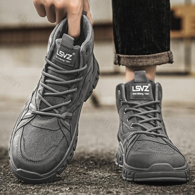Fashion Men High-top Ankle Boots 2025 Autumn Fashion Comfortable Outdoor Sneakers Retro Platform Non Slip Short Boots Botas Para Hombre