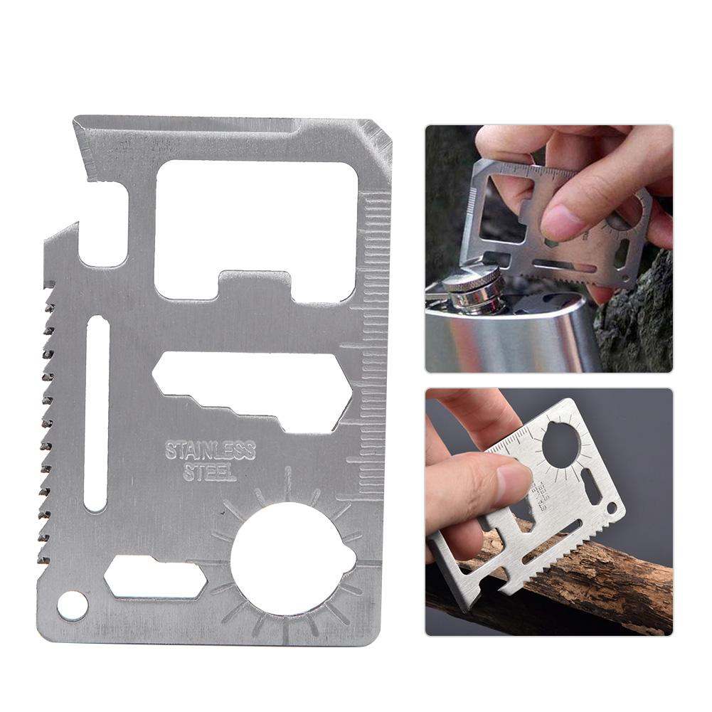 10PCS High Carbon Steel Silver Multifunction Survival Knife Card Camping Tool with Portable
