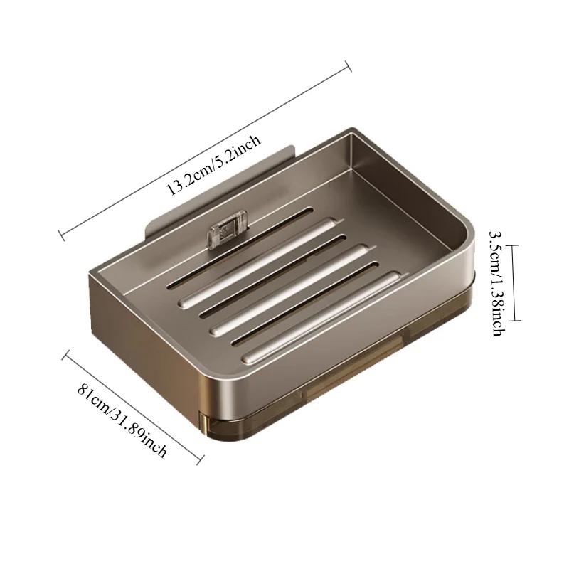 Držák na mýdlo bez vrtání Koupelnová miska na mýdlo s odtokem V nástěnný organizér na mýdlo Koupelnové doplňky