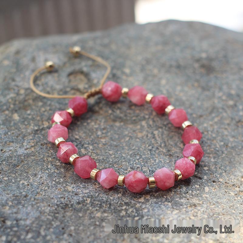 Bohemian Woven Rhombus Cut Tiger's Eye Crystal Bracelet