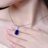 BELLA BOX Nowy luksusowy temperament kropla wody niebieski kolor duży wisiorek damski naszyjnik biżuteria dla kobiet urok Party łańcuszek na obojczyk kobiece prezenty