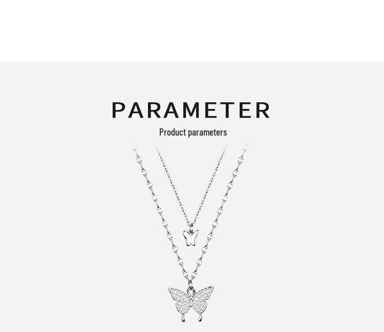 Collar de Mariposa Dulce de Doble Capa Estilo Coreano para Mujer - Cadena para Clavícula Retro de Moda, Joyería Elegante y Moderna