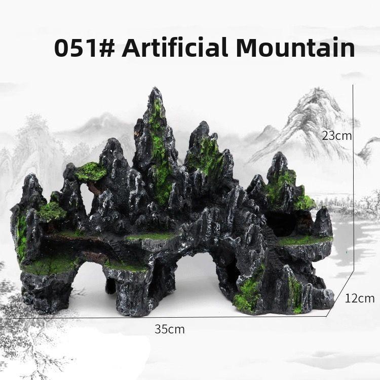 Aquarium Decorative Scenery Rocks Fish Tank Turtle Shrimp Hideout Artificial Mountain Pet Fish Tank Decoration Accessories