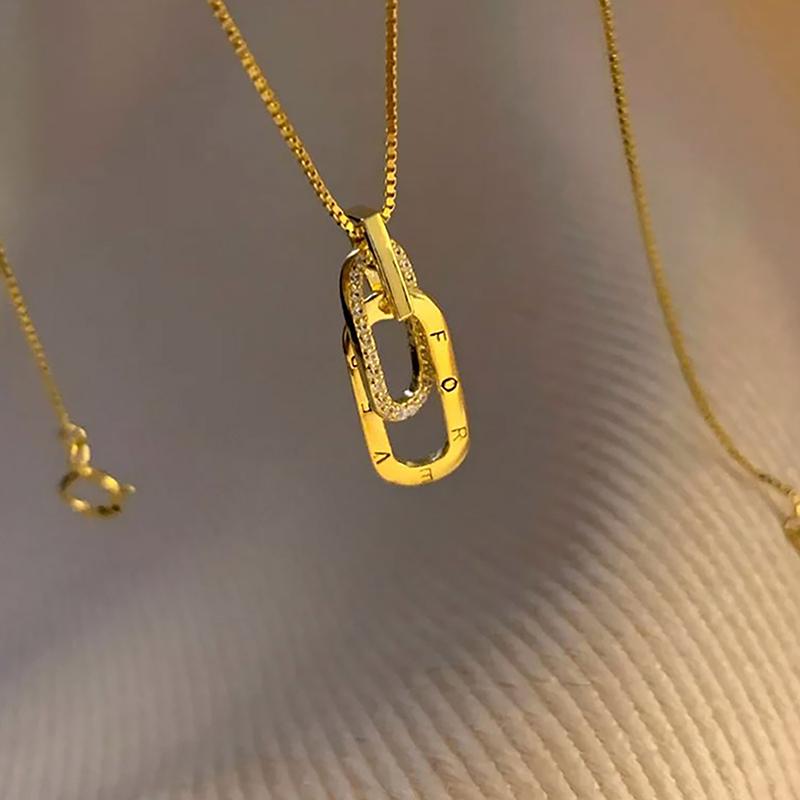 

Бренд Ожерелье из стерлингового серебра 925 пробы Подвеска геометрической формы Блестящая цепочка для ключиц для женских изысканных украшений A2