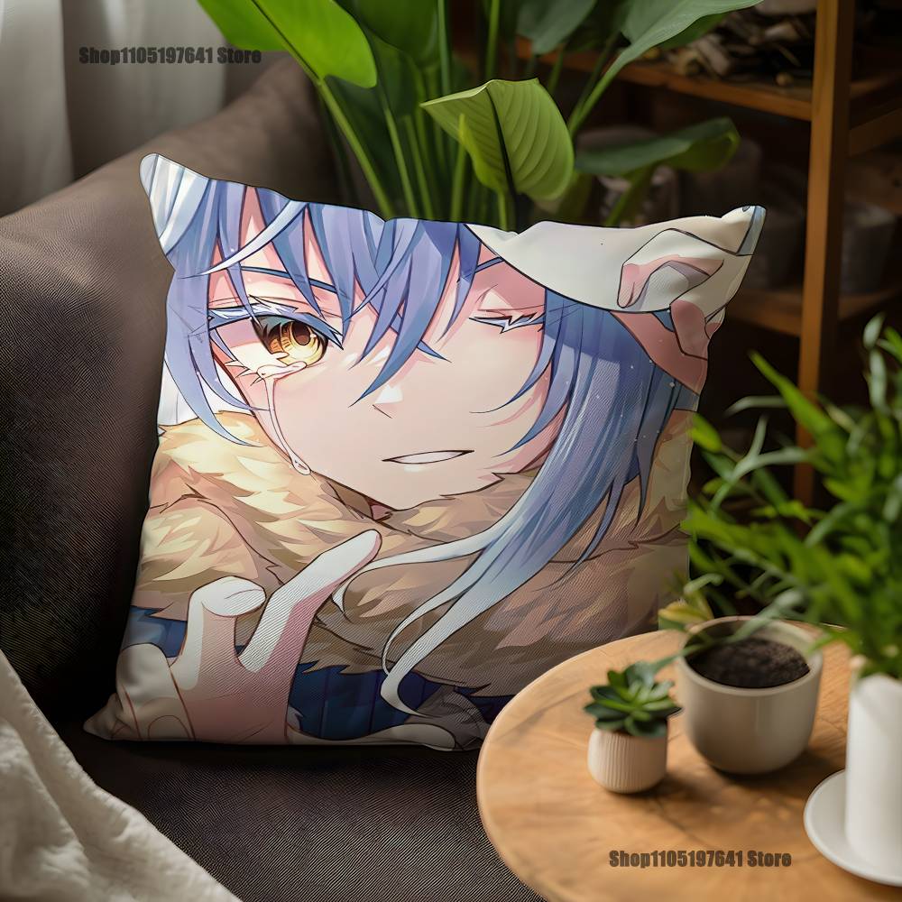 T-Tensei Slime R-Rimuru Anime Pillow Case For Sofa Decor Car Office Room Printing Cushion Cover Decorations and Protector