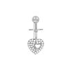 Gaibei Zircon Butterfly and Bird Navel Ring with Hollow Heart