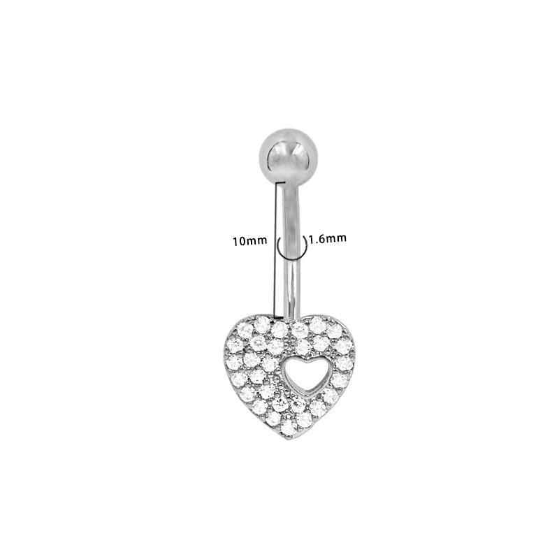 Gaibei Zircon Butterfly and Bird Navel Ring with Hollow Heart