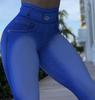 High-Waisted Plus Size Women's Faux Denim Leggings for Fitness & Yoga