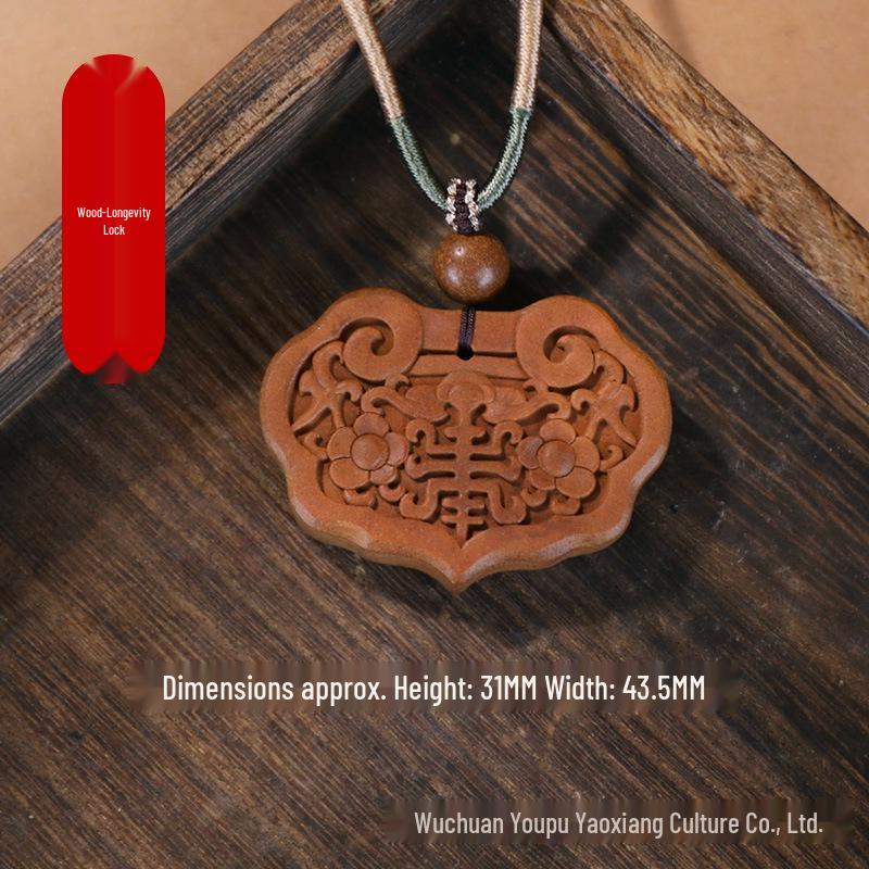 Handmade Longevity Lock Incense Tag Pendant with Natural Materials