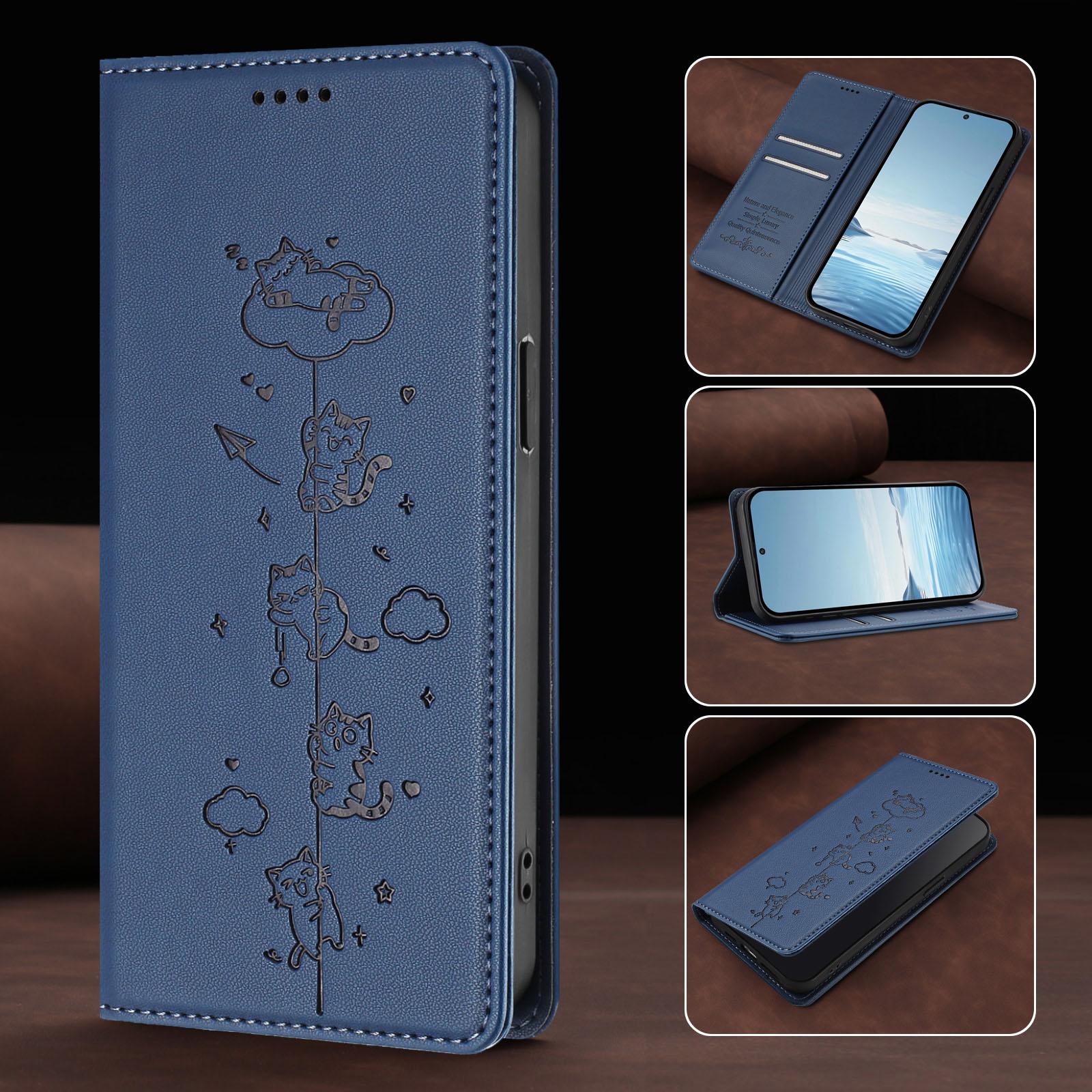 

Cute Cat Leather Flip Wallet Case on For Coque Vivo V60 V50 Lite V50E V40 V30 Pro V40 V30 SE RFID Protective Phone Cover For Vivo V60 5G