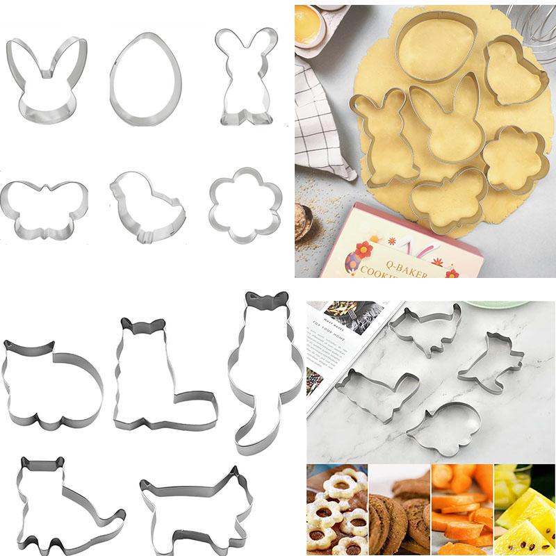 Thanksgiving and Cat-Shaped Cookie Cutter Stainless Steel Biscuit Molds for Baking Pastry Fondant Cake Decoration Kitchen Tools