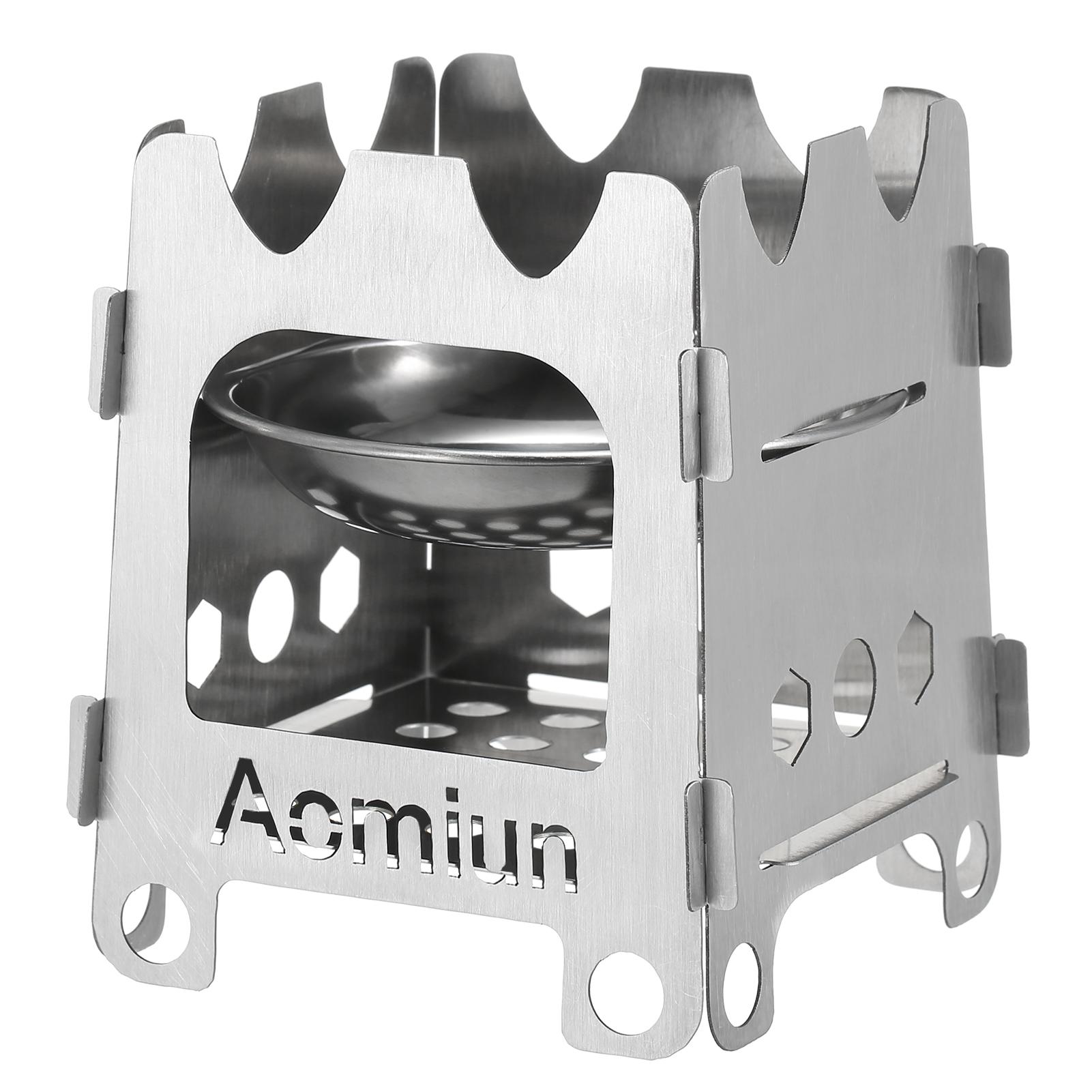 Mini Stainless Steel Camping Stove Outdoor Folding Stove Portable Ultralight Wood Stove Pocket Alcohol Stove with
