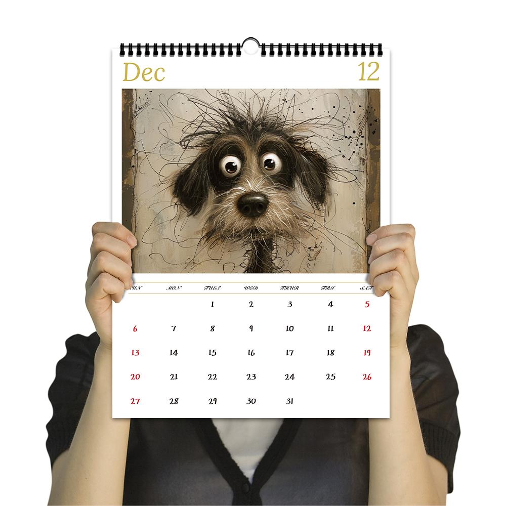 1pc, 2026 Super Large Dog Calendar - Sloppy Dog, 12 different designs, wall calendar, birthday, Christmas, New Year Gift