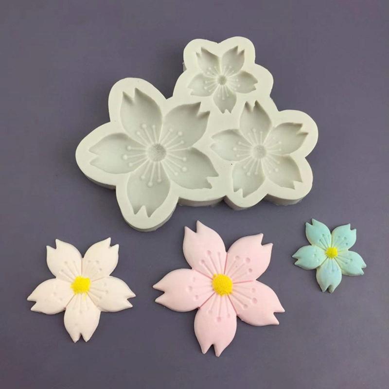 Cherry Flower Shaped Silicone Chocolate Moulds Baking Molds Fondant Cake Decorating Gadgets Resin Moulds Gifts for Child