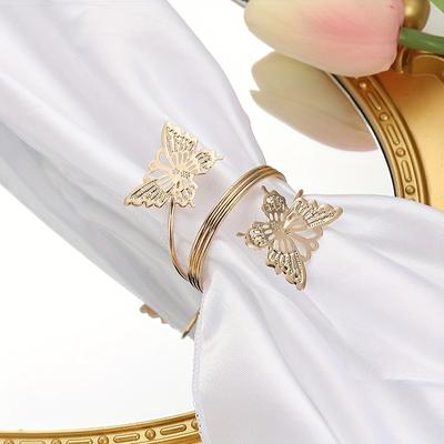 6 piezas de anillos de servilleta con lazo de primavera para bodas, fiestas, eventos, recepción, vajilla, suministros de decoración, broche de servilleta de restaurante occidental, broche de servilleta, decoración de mesa