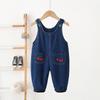 2025 Winter Fashion: Korean-Style Girls' Toddler Velvet Denim Overalls