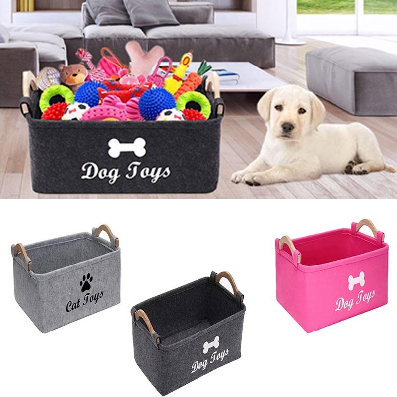 Aufbewahrungsbox aus Filz mit Holzgriff Großer quadratischer Aufbewahrungsbehälter für Haustierspielzeug