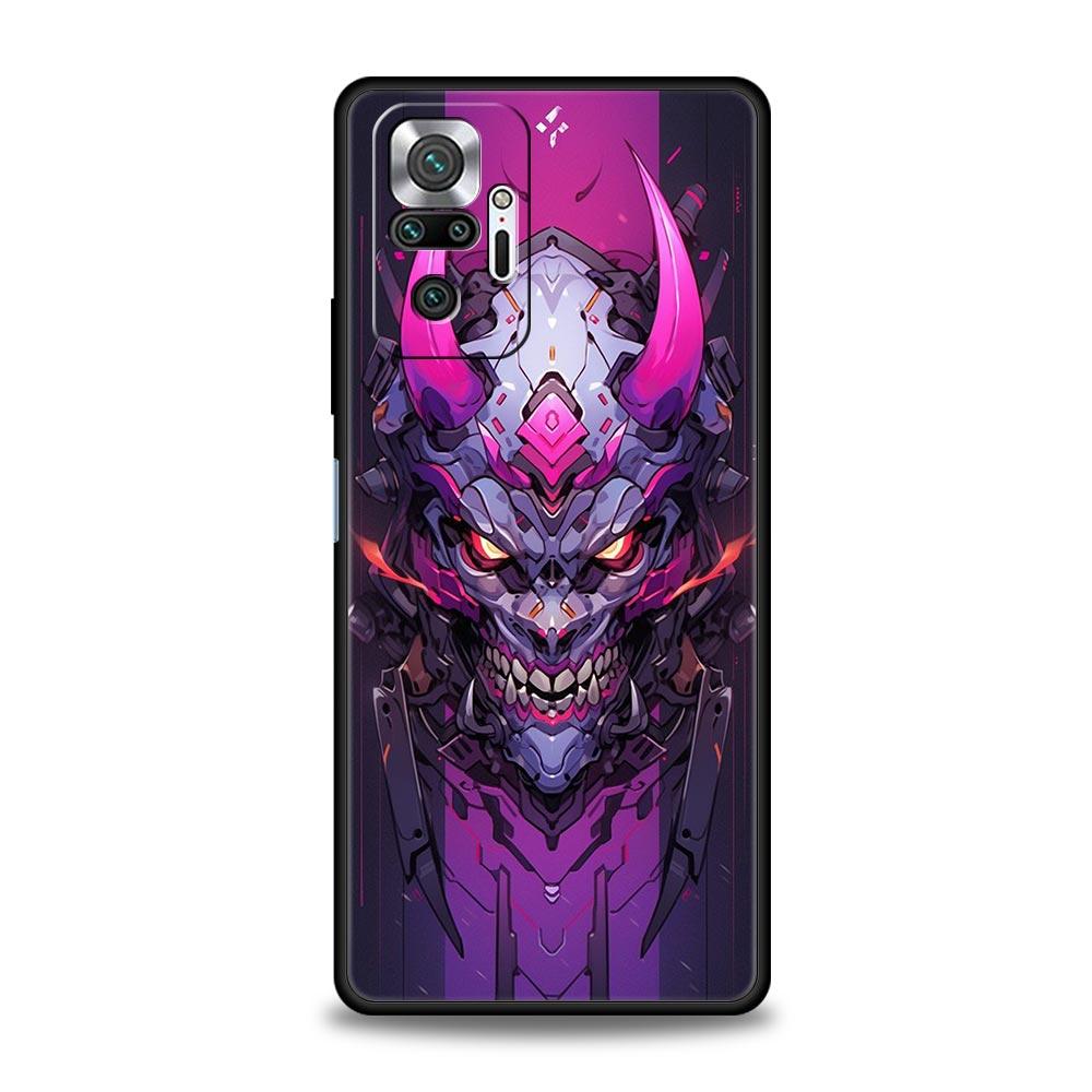 Japan Samurai Oni Mask Phone Case For Xiaomi Redmi Note 14 13 5G 10 11 12 Pro Plus 4G 14C 13C 12C 10C Black Cover